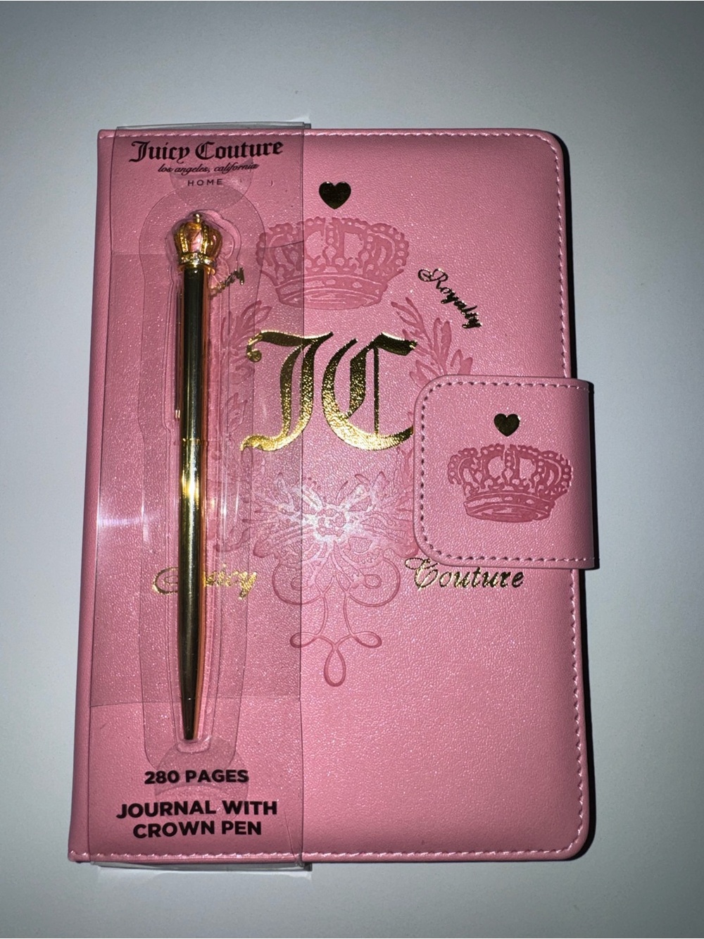 Juicy Couture Pink Journal with Gold Crown Pen Set